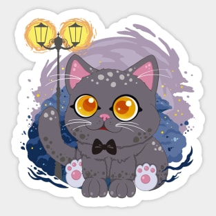 The little cute tuxedo cat with pattern- for Men or Women Kids Boys Girls love cat Sticker